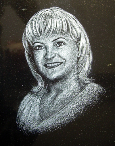 portrait bild auf stein