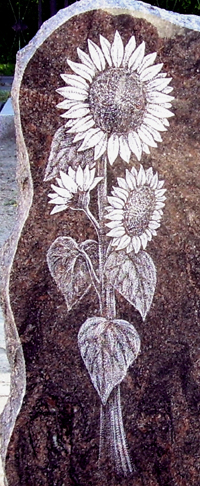 sonnenblumen-bild auf stein